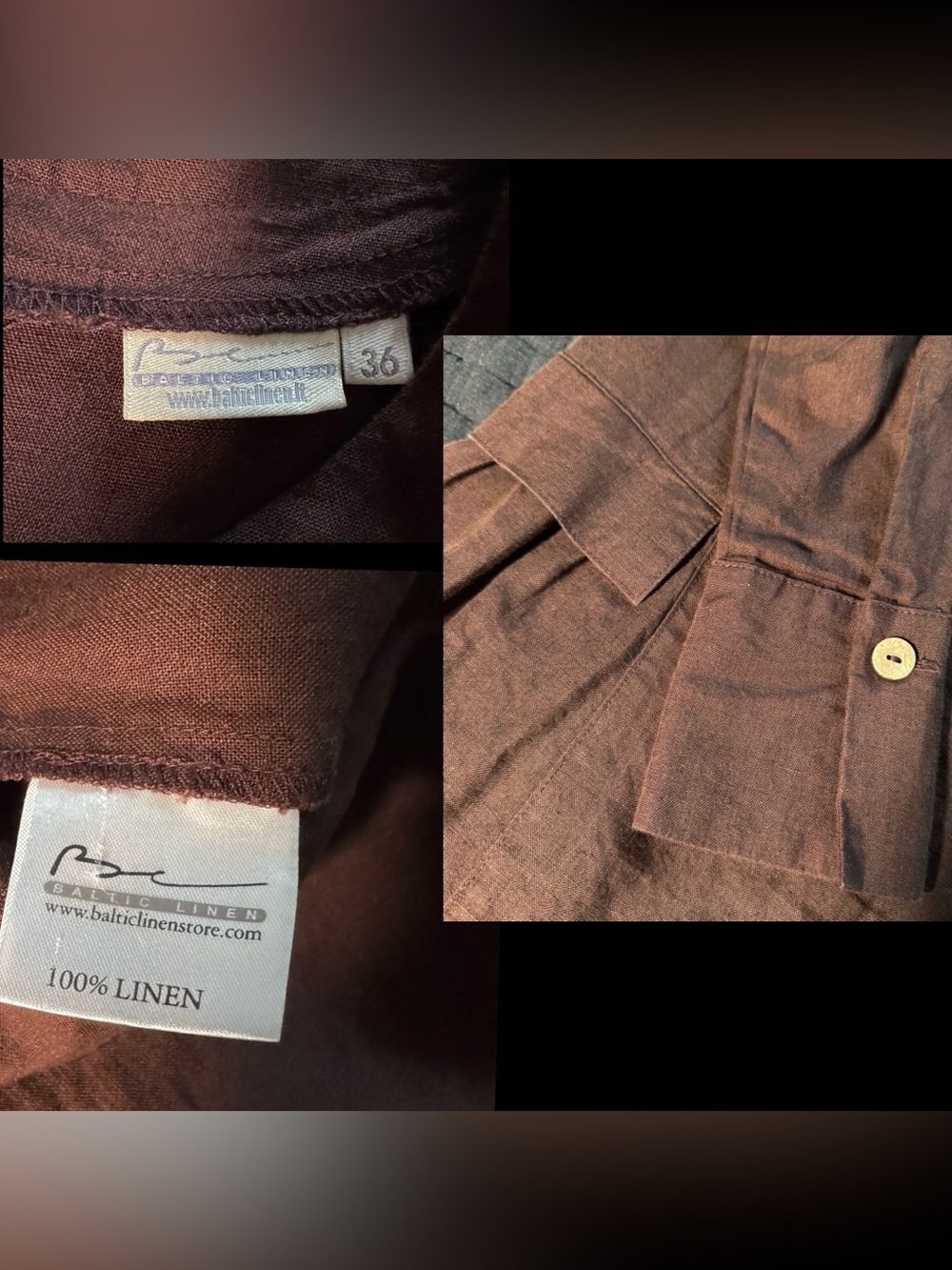 Washed Chocolate Color linen dress - Picture 9 of 9